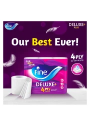 فاين ديلوكس بلس ورق تواليت بـ 4 طبقات 140 ورقة 9 لفات