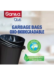 Sanita Club 55 Gallon Oxo-Biodegradable XL Black 2 Garbage Bags