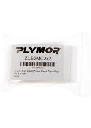 Plymor 2 x 2 Pack of 100 2 Mil Zipper Reclosable Plastic Bags