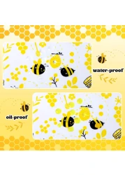 100 Pcs Wax Paper Sheets for Food Bee Day Wax Paper for Food Sandwich Wrap Paper Deli Wraps Waterproof Oilproof Picnic Basket Liners with Bee Pattern for Kitchen Handmade Food