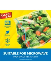 Glad Freezer Zipper Bags, 40 Bags, 16.8x18cm