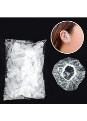 Generic-CK762 100Pcs Earmuffs Clear Disposable Ear Caps Ear Protector Covers Hair Dye Shield Protector