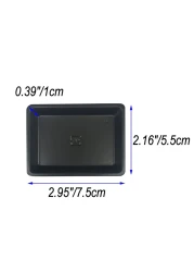 100 pcs Mini 295x216 Dipping Sauce Dishes Plastic Disposable Rectangular Black Soy Sauce Plate Set Condiment Serving tray Seasoning Platter Appetizer Bowel for Sushi Mustard Vinegar Soy BBQ