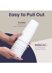 Yesocea 20 Oz. White Paper Cups Serve Your Drinks With Convenience And Style Disposable Hot Chocolate, Cocoa, Water, Coffee Cup [50 Cups]