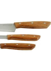 Gibson Home Seward 3 Piece Stainless Steel Cutlery Set with Wood Handles