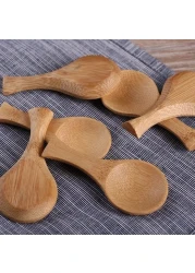Liying 6Pcs Small Handle Wooden Spoons, Wooden Spoon for Cooking Japanese Wooden Spoon for Kitchen Soup Mixing Baking
