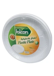 فالكون طبق بلاستيك دائري أبيض 26 سم