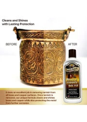 PARKER BAILEY Brass and Copper Polish Brass Polish Cleaner Copper Cleaner and Polish Tarnish Remover Metal Polish Cream for Polishing Antique Decor Pans Furniture 8 Oz Bottle