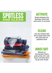 ECloth Stainless Steel Cleaning Kit Microfiber Stainless Steel Cleaner for a Spotless Shine Home Appliances Including Oven Stove and Refrigerators Washable and Reusable 100 Wash Promise