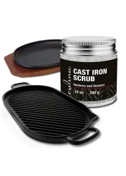 Culina Cast Iron Cleaning Restoring Scrub Removes Rust Without Scratching Care Before Cleaning Washing Seasoning 100 Natural for Cast Iron Skillets Pans Cookware