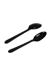 Fun Everyday Heavy Duty Plastic Spoons Black 25 PCS