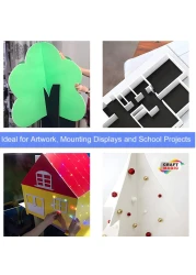 20 Pack A4 Foam Board (297x210mm), 5mm Thickness Polystyrene Sheet, White Foam Core Board, Foam Sheets for Crafts, Printing, Modelling, Display