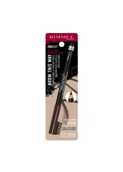 Rimmel London Brow This Way Professional Eyebrow Pencil LongWearing HighlyPigmented BuiltIn Brush 004 Black Brown 005oz