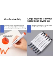 Generic 24 Colors Art Markers Set Dual Heads Broad Fine Point Based Marker Pens With Pp Storage Box