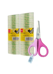 Deli Stationery Tape 2 PCS and Scissors