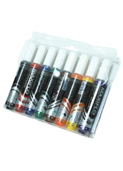 Pentel Maxiflo Chisel Tip White Board Marker Wallet 8 PCS