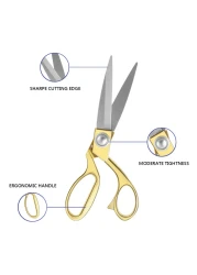 Wild Bold Scissors All Purpose 8Gold Fabric Scissors Professional Heavy Duty Sewing Scissors with Ultra Sharp Stainless Steel Blade Shears Left Handed Scissors For Office Fiskars Craft Scissors