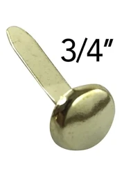 Clipco Paper Fasteners Medium 34Inch Brass Plated 100Pack