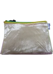 Generic Zipper File Folder Bags, Lebeila 12Pcs Legal A4 Size Paper Document Pouches Clip-On Zippered Mesh Waterproof Files Storage Organizer Protector (12 Mixed)