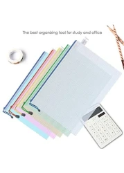 Generic A4 Zipper Plastic Wallets, Document Files Folders, Zippered Waterproof Pvc Bags, Plastic Zip Lock Envelopes, 10 Pcs, 5 Colors
