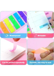 175 Pcs Rectangle Page Markers, Post-It Sticky Notes Tab, Writeable Labels for Page Marking, Flag Book Markers Index Tab for Home School Office Supplies (7 colors)