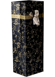 Cuisine Art Wine Bag, 1 pc Wine Gift Paper Bag Single Bottle Wine Gift Bag Red Wine Tote Bag, 5Pcs 4.7 x 3.9 x 14.2&rsquo;&rsquo; Wine Gift Bag Kraft Paper Wine Bag with Handles Gold-Black