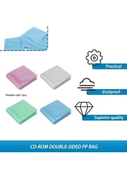 Generic 100Pcs Cd Dvd Double Sided Cover Storage Case Pp Bag Sleeve Envelope Provide Storage &amp; Protection For Your Cd &amp; Dvd, Random