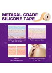 Silicone Scar Sheets16 x 60Roll15M Soft Silicone Gel Scar Tape Painless Silicone Tape Roll Reusable Medical Grade Silicone Scar Removal Strips for CSectio