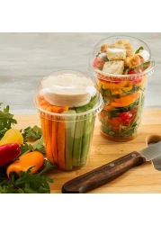 Yesocea [50 Pack] Premium Quality 12Oz Plastic Cups With Leak-Proof Dome Lids - Perfect For Outdoor Events And Parties