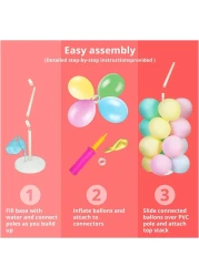 Generic All In One Balloon Stand Tower Set With 2 Balloon Towers, 2 Pieces Plum Clip Flower