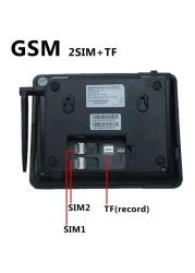 هاتف أرضي مع راديو FM ودعم GSM - فتحة بطاقة SIM، معرف المتصل، وظيفة حر اليدين، نطاق رباعي، متوافق مع الرسائل القصيرة - هاتف لاسلكي للمنزل والفندق والمكتب (أسود)