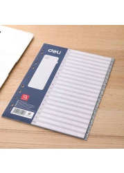Deli PP Index Dividers A-Z 20 Sheets