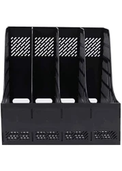 Joyelife Plastic Desktop Shelf 4 Sections Magazine File Document Folder Book Frames Dividers Cabinet Shelve Display and Storage Organiser for Home or OfficeBlack