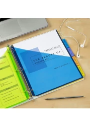 Avery Dividers for 3 Ring Binders 5Tab Binder Dividers TwoPocket Plastic Binder Dividers Insertable Big Tabs Multicolor 3 Sets 71906