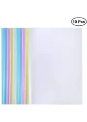 10pcs Plastic Transparent Smooth A4 Report Cover Files Folder Binder with Sliding Bar Office Stationary