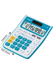 Casio MJ-12VCb-BU 300 Steps Check &amp; Correct Colourful Desktop Calculator (Blue)