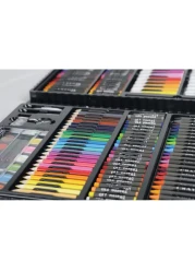 Generic-168pcs Deluxe Art Set Drawing &amp; Painting Kit with Markers Color Pencils Crayons Oil Pastels Watercolor Cakes Storage Case and Accessories Art Supplies for Children Beginners Students