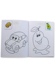 Flamingo Coloring Book: 64 Pages - Fruits, Vegetables, Vehicles