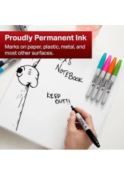 Sharpie Permanent Markers Ultra Fine Point for Precise Marks Black Ink 2 Marker Pens