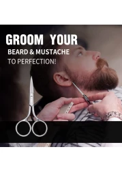 Eyebrow Scissors Small Scissors for Hair Eyebrows Nose Hair Beard Eyelashes Cuticle Stainless Steel Fine Straight Tip Nose Hair Scissors ASONTAO 1Pcs Eyebrow Scissors