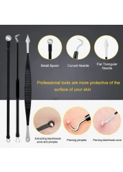 Pimple Popper Tool Kit Boxoyx 10 Pcs Blackhead Remover Comedone Extractor Kit with Box for Quick and Easy Removal of Pimples Blackheads Zit Removing ForeheadFacial and Nose Black