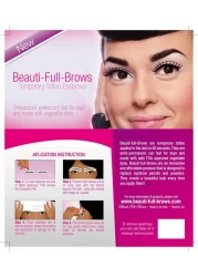 Beauti-Full Brows Easy Application Waterproof 9 Pairs Temporary Tattoo Eyebrows: Sway (Brown)