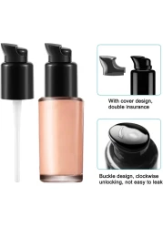 4 Pcs Replacement Foundation Pump Compatible with Maybelline Fit Me Liquid Foundation, Plastic Cosmetic Liquid Foundation Make-Up Pump Replacement Tool(with Spoon, Dropper, Funnel)