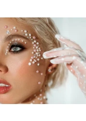 TuNan 1730pcs Clear Rhinestones Pearl Stickers Self Adhesive Crystal Stickers Diamond Stickers Bling for Face Beauty Makeup Nail Art Cell Phone DIY Crafts