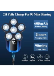 5-in-1 Electric Head Shaver for Bald Men – Cordless Men’s Electric Razor, Bald Head Shaver, and Grooming Kit for Sensitive Skin, Wet/Dry Use