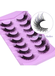 ALICE Eyelashes Fox Eye Lashes Mink Faux Fluffy Natural False Eyelashes Wispy Cat Eye Lashes Pack Fake Eyelashes 7 Pairs