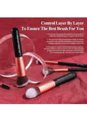 BS-MALL Makeup Brushes Premium Synthetic Foundation Powder Concealers Eye Shadows Makeup 14 Pcs Brush Set Rose Golden