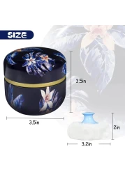 WEMEGA Body Powder Case with Powder Puff Powder Container Tea Box for Baby and Women Powder Puff and Powder Case for Travel Midnight Flower