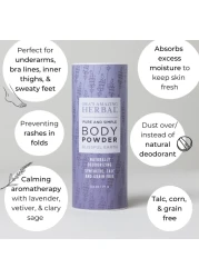 Body Powder Talc Free Body Powder for Women Cornstarch Free Talcum Powder Blissful Earth Scent Essential Oils Lavender Vetiver and Clary Sage Bath Powder Ora Amazing Herbal