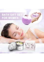 Gifts for Women Birthday Gifts for Women Spa Gifts Baskets for Women Bubble Bath and Body Gifts Set for Women Lavender Gifts for Mom Her Female Sister Mother Teacher Wine Tumbler Purple Gifts